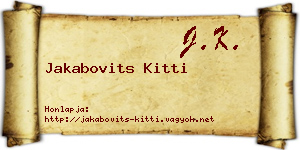 Jakabovits Kitti névjegykártya